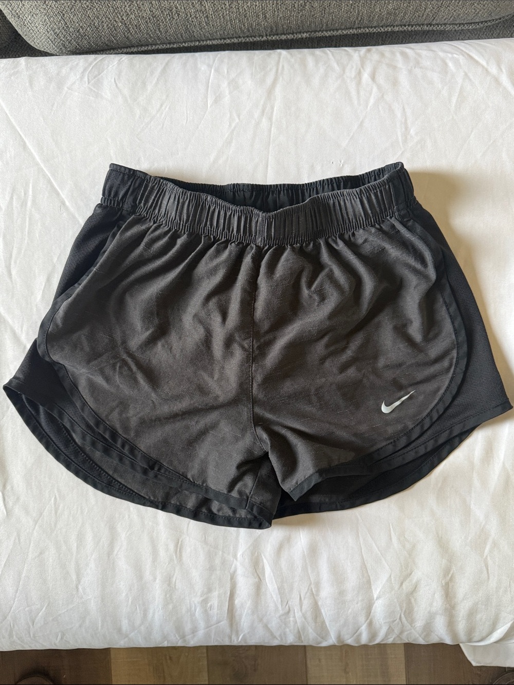 Nike Women's Black and Charcoal Athletic Running Shorts